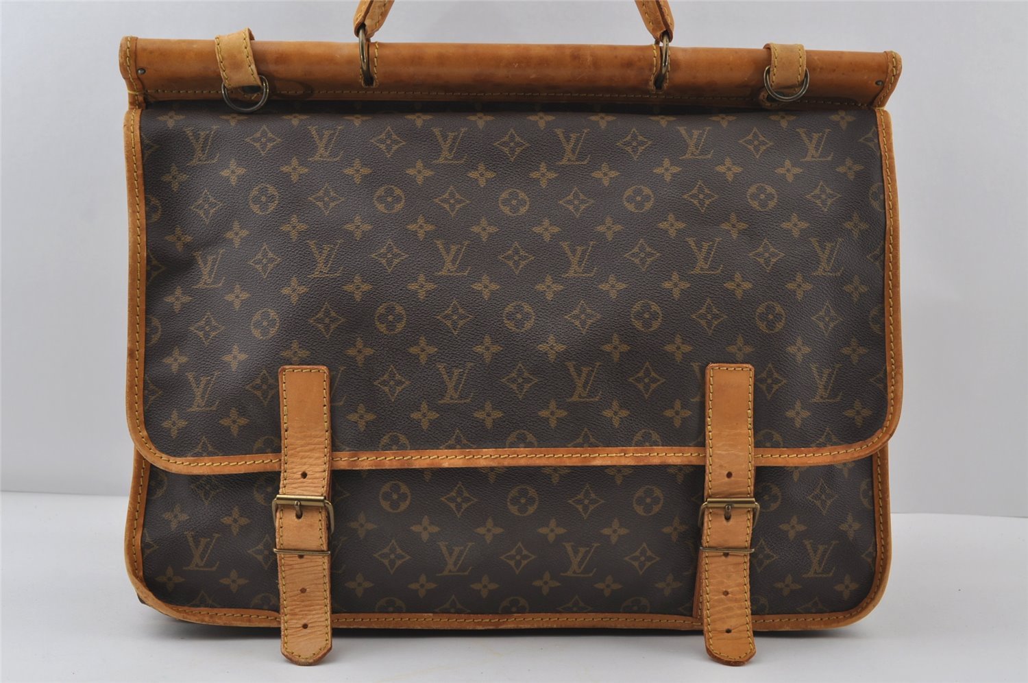 Authentic Louis Vuitton Monogram Sac Chasse 2Way Travel Hand Bag Old Model 9046I