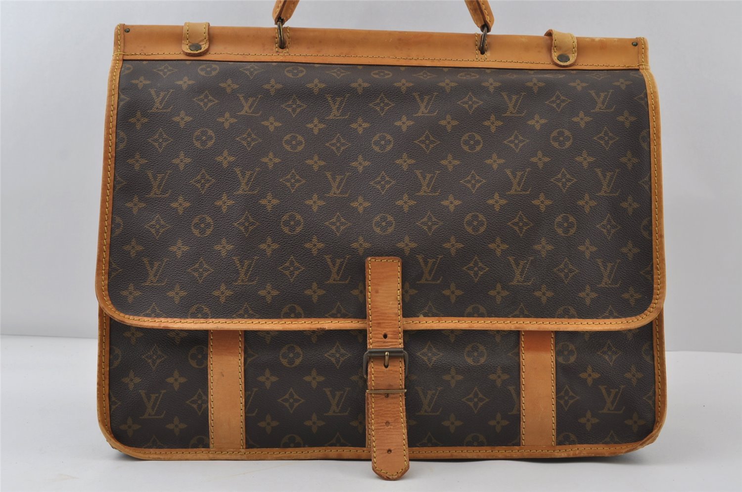 Authentic Louis Vuitton Monogram Sac Chasse 2Way Travel Hand Bag Old Model 9046I