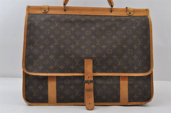 Authentic Louis Vuitton Monogram Sac Chasse 2Way Travel Hand Bag Old Model 9046I