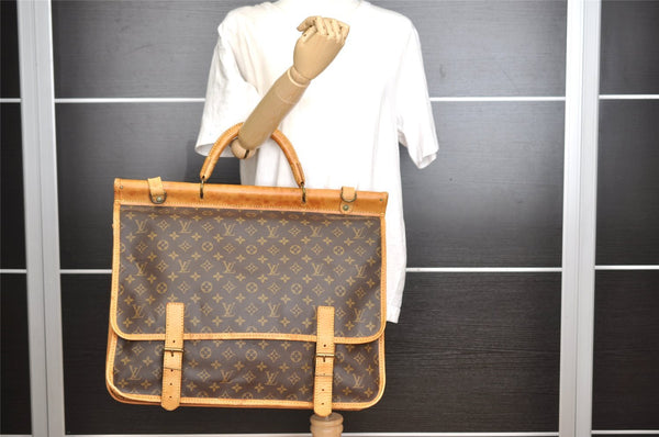 Authentic Louis Vuitton Monogram Sac Chasse 2Way Travel Hand Bag Old Model 9046I
