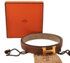 Authentic HERMES Mini Constance Leather Belt 70cm 27.6" Brown Beige Box 9047J