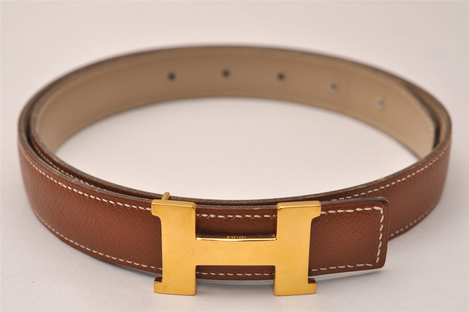 Authentic HERMES Mini Constance Leather Belt 70cm 27.6