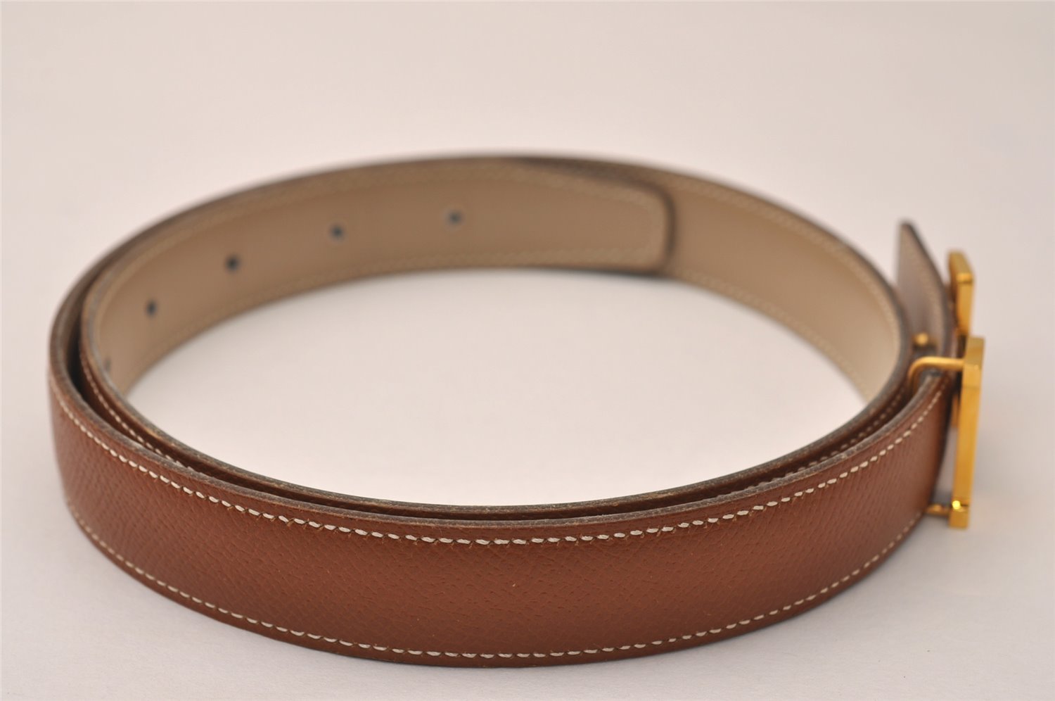 Authentic HERMES Mini Constance Leather Belt 70cm 27.6