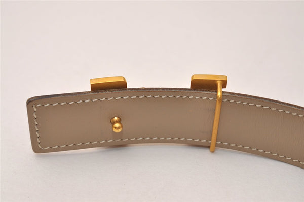 Authentic HERMES Mini Constance Leather Belt 70cm 27.6" Brown Beige Box 9047J