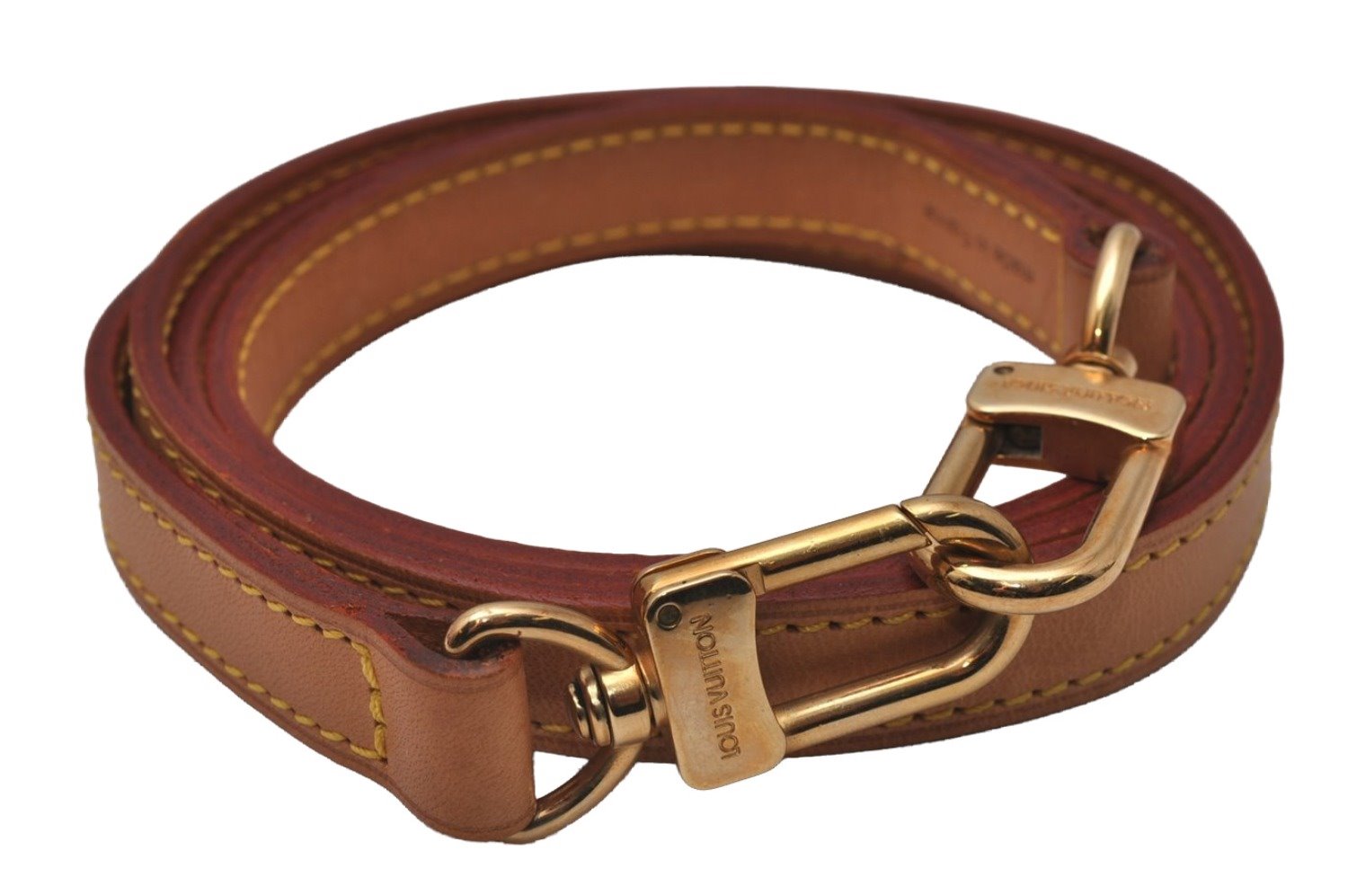 Authentic Louis Vuitton Leather Shoulder Strap Beige 46.9