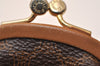 Authentic CELINE Vintage Macadam Blason PVC Leather Coin Purse Pouch Brown 9048J