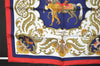 Authentic HERMES Petit Carre 40 Scarf Handkerchief "Cheval Turc." Silk Red 9049I