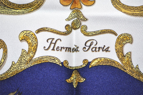 Authentic HERMES Petit Carre 40 Scarf Handkerchief "Cheval Turc." Silk Red 9049I