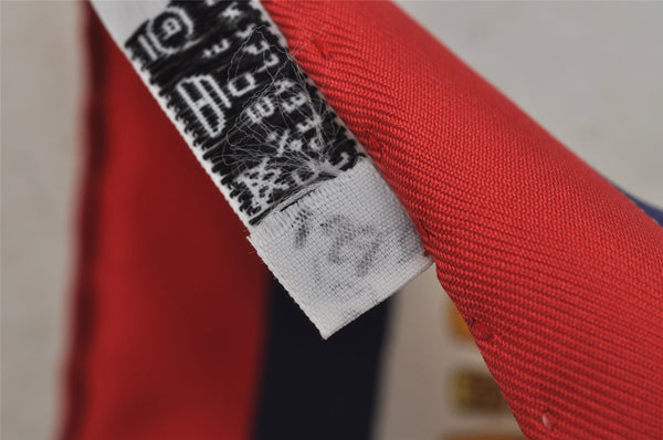 Authentic HERMES Petit Carre 40 Scarf Handkerchief "Cheval Turc." Silk Red 9049I