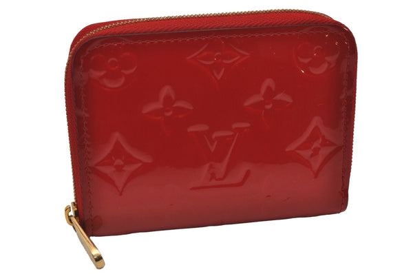 Authentic Louis Vuitton Vernis Zippy Coin Purse Wallet Red M90202 LV 9050I