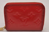 Authentic Louis Vuitton Vernis Zippy Coin Purse Wallet Red M90202 LV 9050I