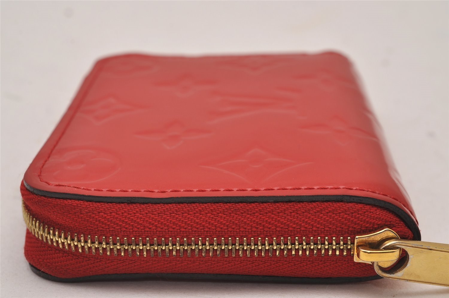 Authentic Louis Vuitton Vernis Zippy Coin Purse Wallet Red M90202 LV 9050I