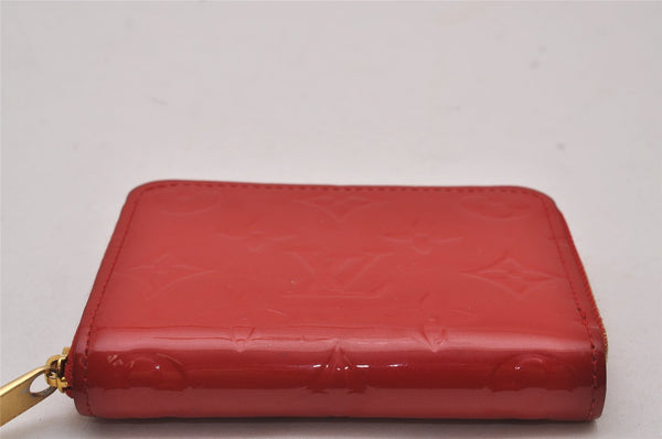 Authentic Louis Vuitton Vernis Zippy Coin Purse Wallet Red M90202 LV 9050I