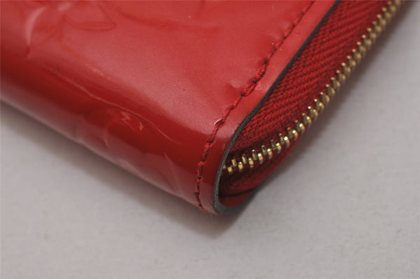 Authentic Louis Vuitton Vernis Zippy Coin Purse Wallet Red M90202 LV 9050I