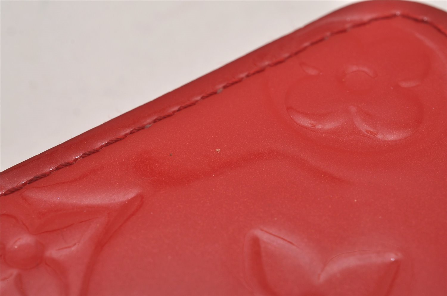 Authentic Louis Vuitton Vernis Zippy Coin Purse Wallet Red M90202 LV 9050I