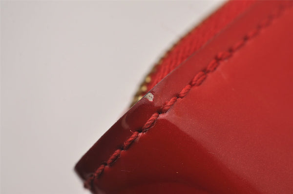 Authentic Louis Vuitton Vernis Zippy Coin Purse Wallet Red M90202 LV 9050I