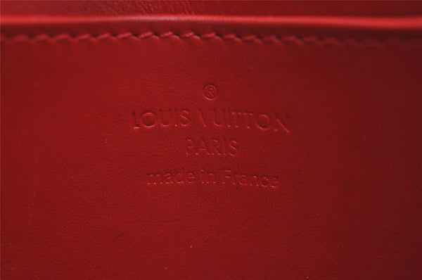 Authentic Louis Vuitton Vernis Zippy Coin Purse Wallet Red M90202 LV 9050I