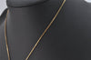 Authentic Christian Dior Gold Tone Chain Pendant Necklace CD 9050J