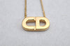 Authentic Christian Dior Gold Tone Chain Pendant Necklace CD 9050J