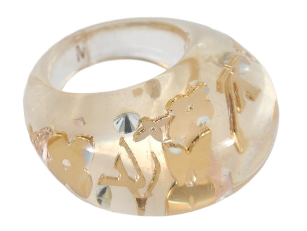 Authentic Louis Vuitton Bague Uncle John Ring Clear Gold Size M M65863 LV 9051J