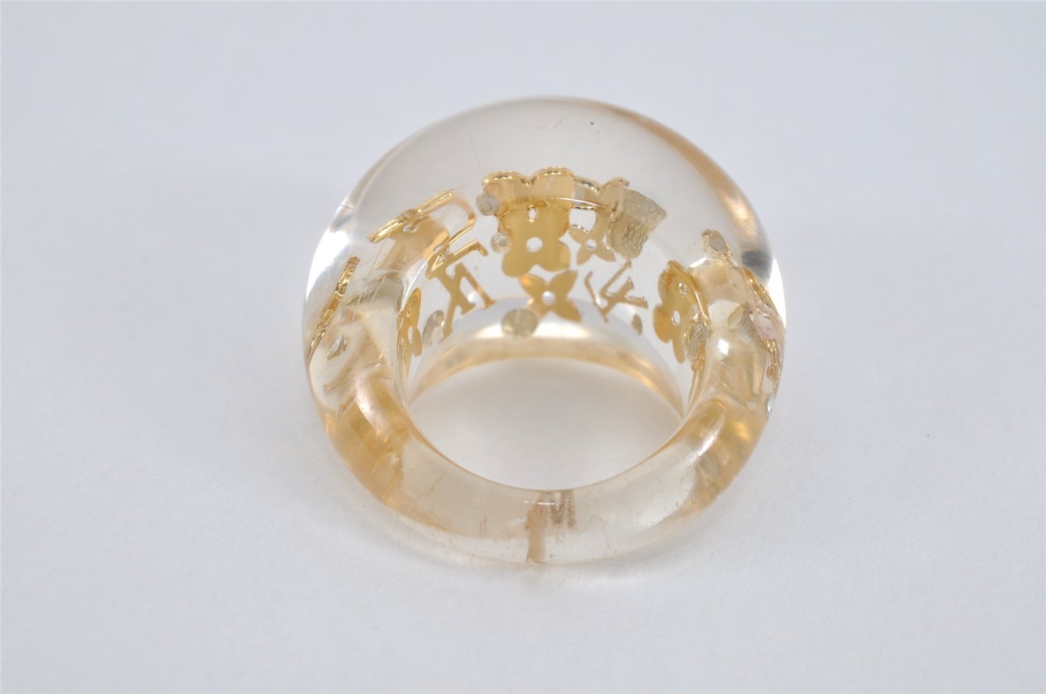 Authentic Louis Vuitton Bague Uncle John Ring Clear Gold Size M M65863 LV 9051J
