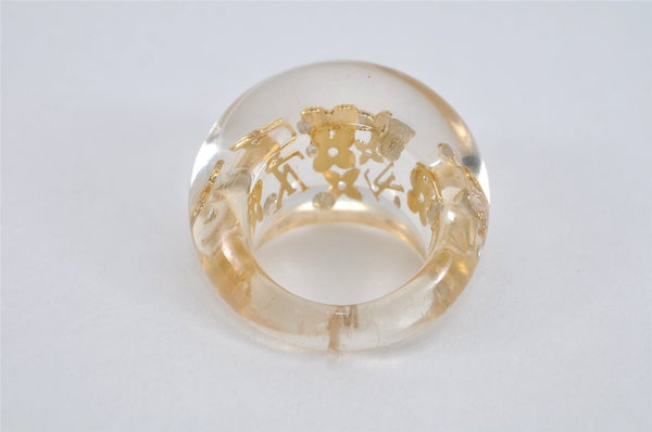 Authentic Louis Vuitton Bague Uncle John Ring Clear Gold Size M M65863 LV 9051J