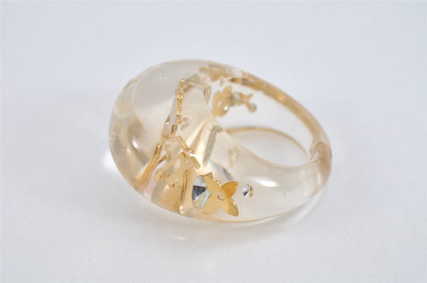 Authentic Louis Vuitton Bague Uncle John Ring Clear Gold Size M M65863 LV 9051J
