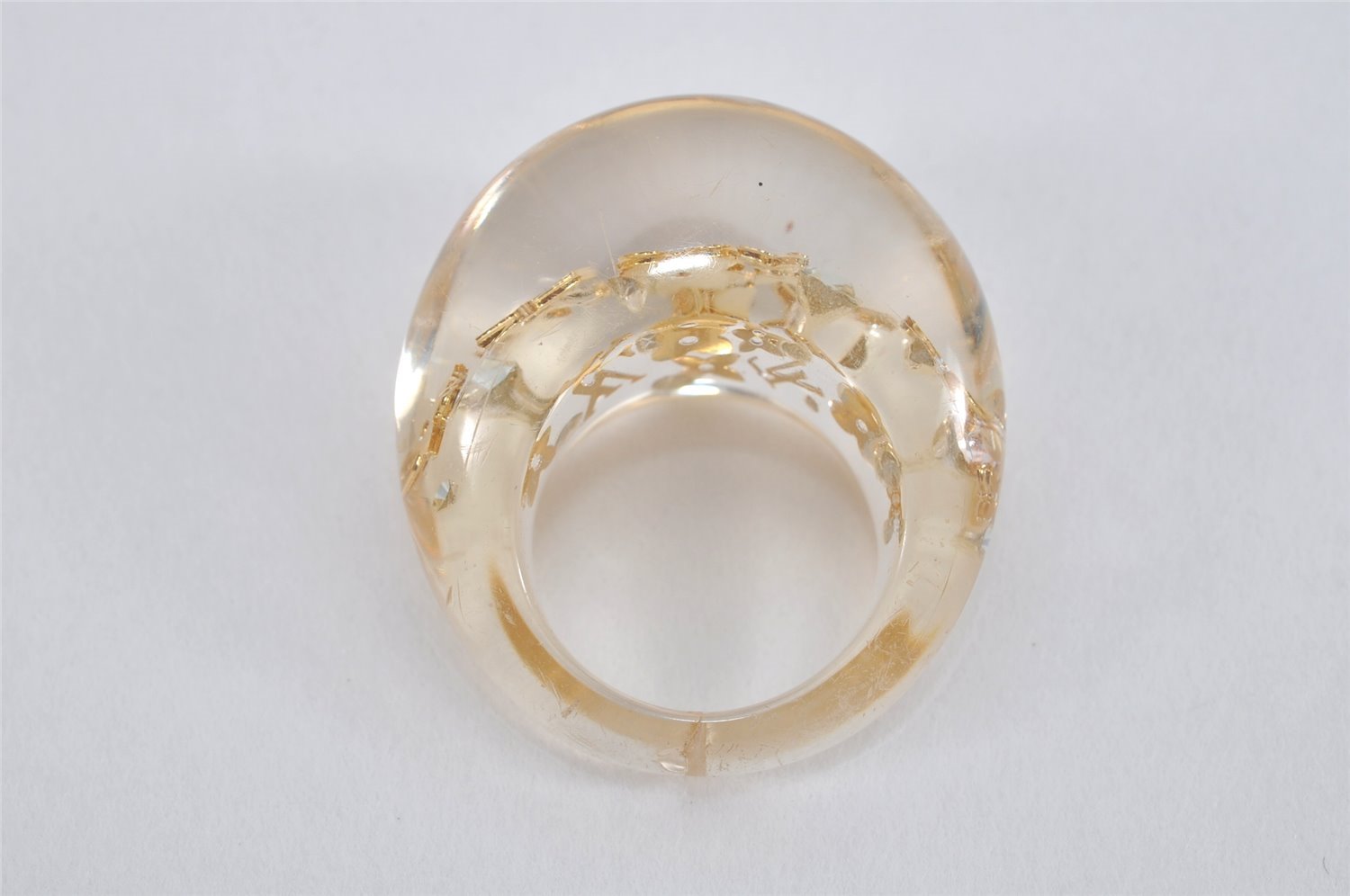 Authentic Louis Vuitton Bague Uncle John Ring Clear Gold Size M M65863 LV 9051J