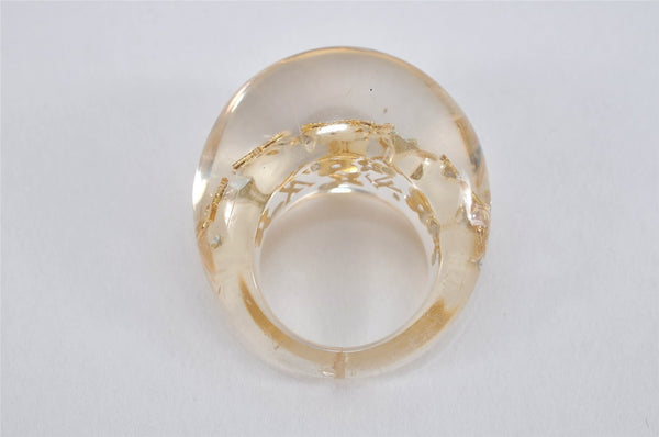 Authentic Louis Vuitton Bague Uncle John Ring Clear Gold Size M M65863 LV 9051J