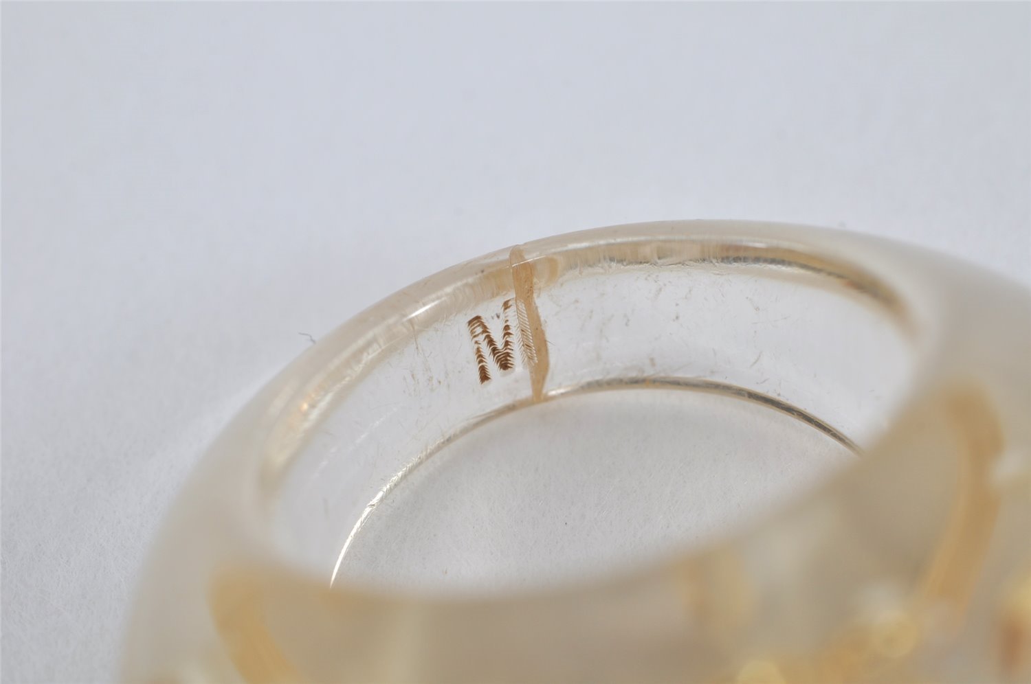 Authentic Louis Vuitton Bague Uncle John Ring Clear Gold Size M M65863 LV 9051J