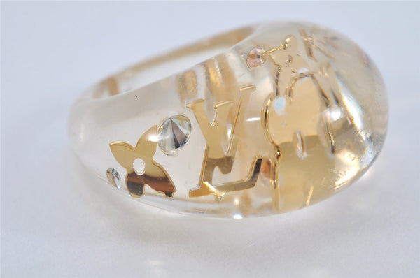 Authentic Louis Vuitton Bague Uncle John Ring Clear Gold Size M M65863 LV 9051J