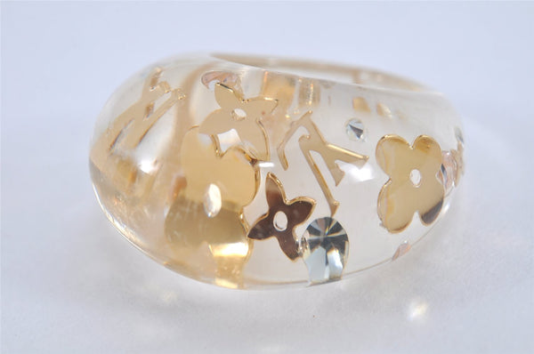 Authentic Louis Vuitton Bague Uncle John Ring Clear Gold Size M M65863 LV 9051J