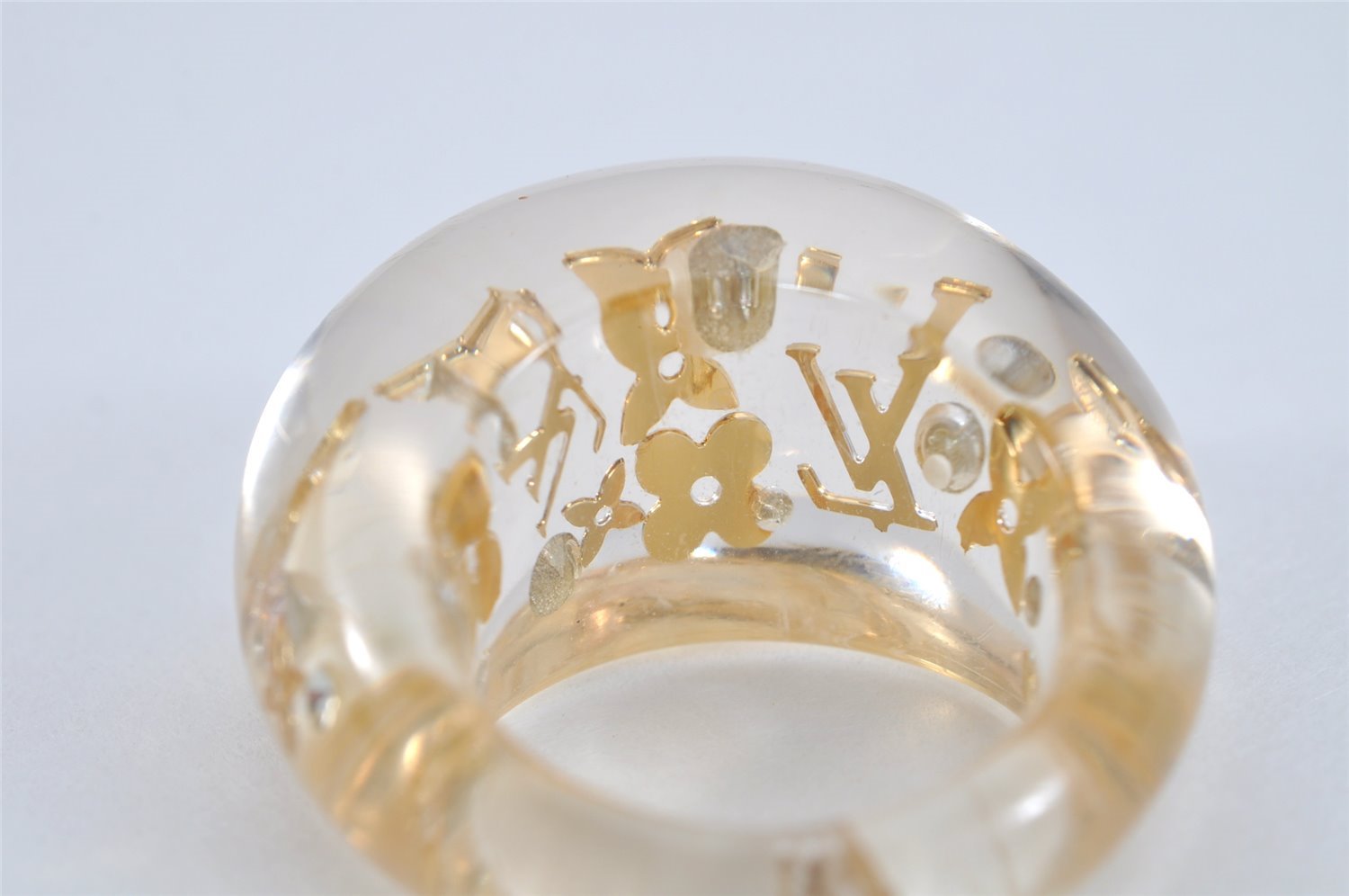 Authentic Louis Vuitton Bague Uncle John Ring Clear Gold Size M M65863 LV 9051J