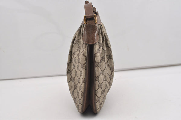 Authentic GUCCI Shoulder Cross Body Bag Purse GG PVC Leather Brown 9052I