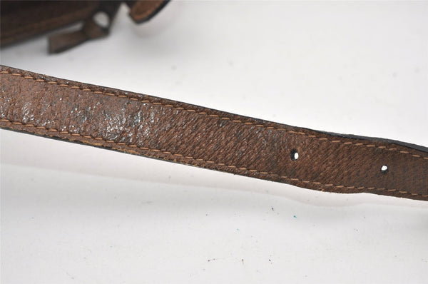 Authentic GUCCI Shoulder Cross Body Bag Purse GG PVC Leather Brown 9052I