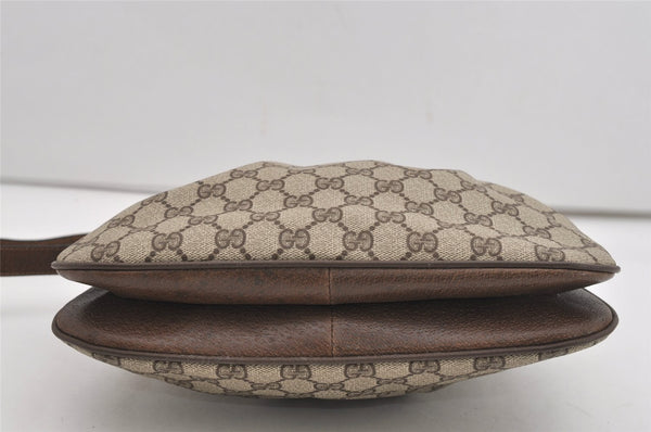 Authentic GUCCI Shoulder Cross Body Bag Purse GG PVC Leather Brown 9052I