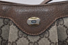 Authentic GUCCI Shoulder Cross Body Bag Purse GG PVC Leather Brown 9052I