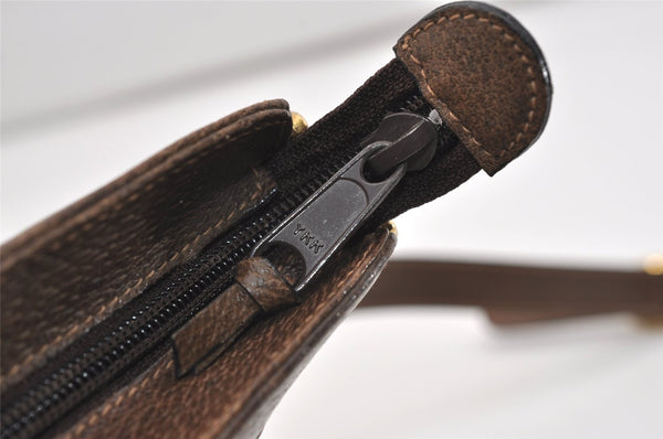 Authentic GUCCI Shoulder Cross Body Bag Purse GG PVC Leather Brown 9052I