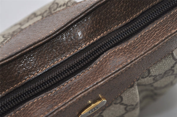 Authentic GUCCI Shoulder Cross Body Bag Purse GG PVC Leather Brown 9052I