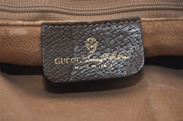 Authentic GUCCI Shoulder Cross Body Bag Purse GG PVC Leather Brown 9052I