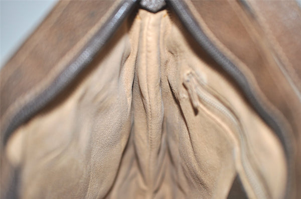 Authentic GUCCI Shoulder Cross Body Bag Purse GG PVC Leather Brown 9052I