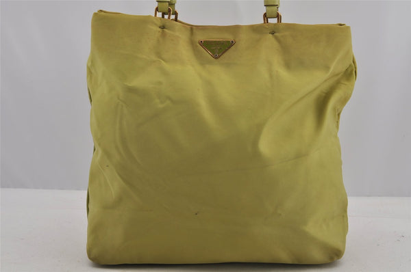 Authentic PRADA Nylon Tessuto Leather Shoulder Hand Bag Light Green Junk 9053I