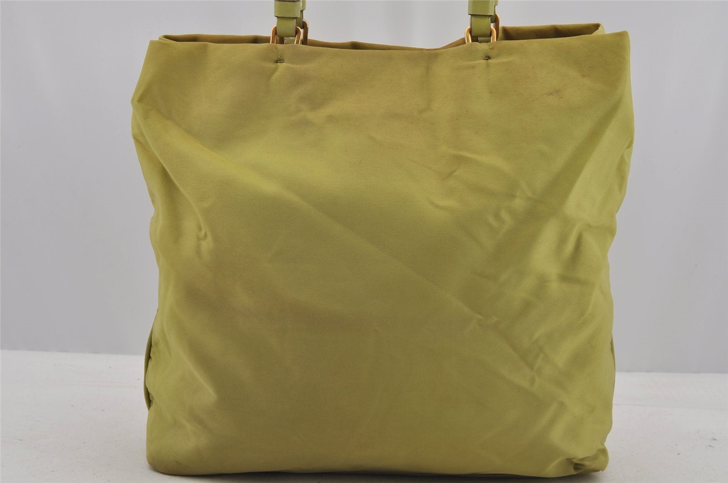 Authentic PRADA Nylon Tessuto Leather Shoulder Hand Bag Light Green Junk 9053I