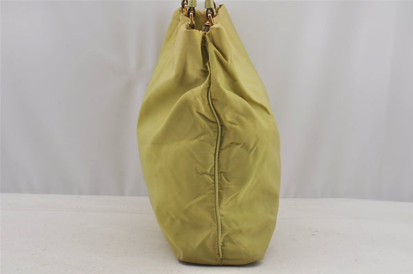 Authentic PRADA Nylon Tessuto Leather Shoulder Hand Bag Light Green Junk 9053I