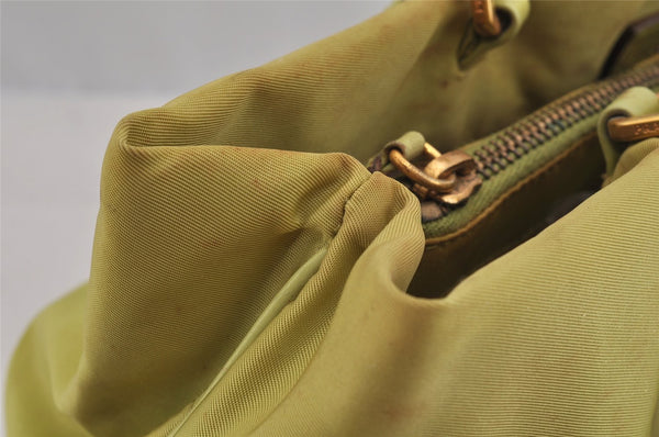 Authentic PRADA Nylon Tessuto Leather Shoulder Hand Bag Light Green Junk 9053I