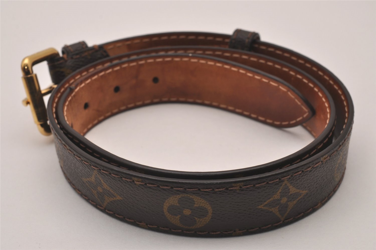 Auth Louis Vuitton Monogram Belt For Ceinture Pochette 85cm 33.4