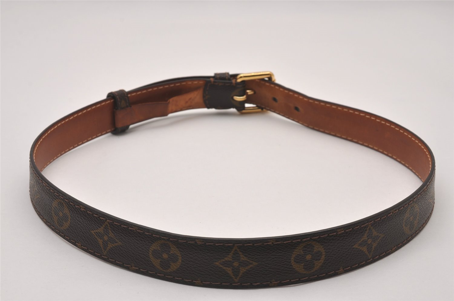 Auth Louis Vuitton Monogram Belt For Ceinture Pochette 85cm 33.4