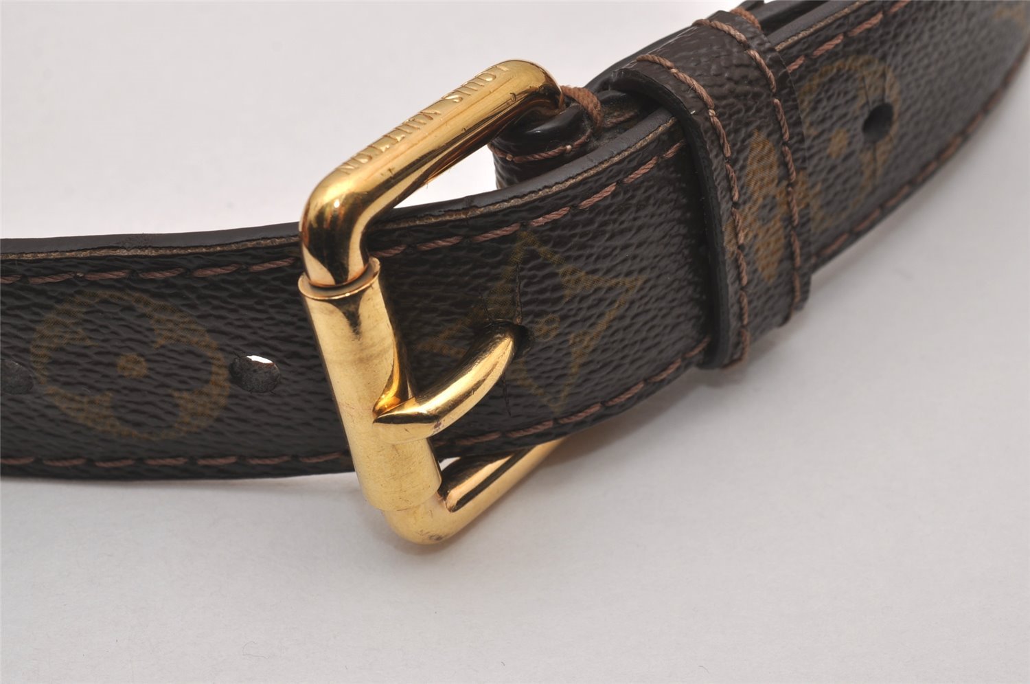 Auth Louis Vuitton Monogram Belt For Ceinture Pochette 85cm 33.4