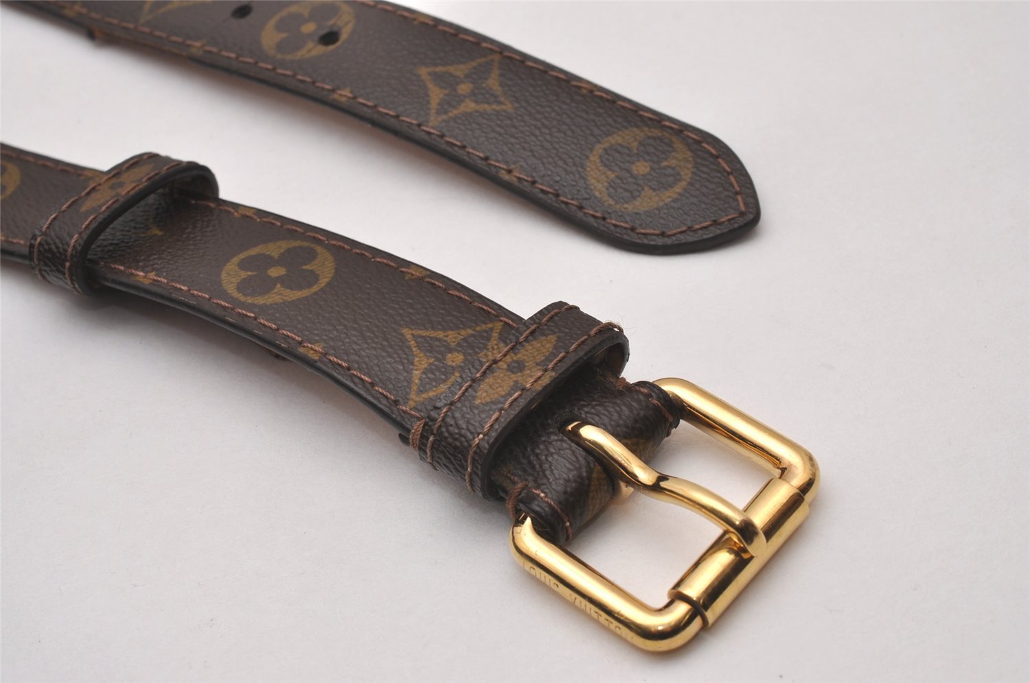 Auth Louis Vuitton Monogram Belt For Ceinture Pochette 85cm 33.4