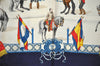 Authentic HERMES Carre 90 Scarf "Real Escuela Andaluza del Arte" Silk Navy 9055I